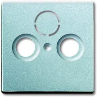 Busch-Jaeger BJ toekomstige lineaire coaxiale afdekking, type 1743-83, met 3 gaten, afgewerkt met alusilver