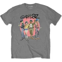 Ginza.se Gorillaz - Group Circle Rise Heren T-shirt - L - Grijs