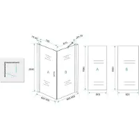 Wiesbaden Douchecabine Uni Klapdeur Vierkant 90x90x200 cm 8 mm NANO coating Mat Zwart
