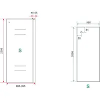 Wiesbaden Side zijwand voor nis schuifdeur 1000 x 2000 x 8 mm nano helder glas/mat zwart