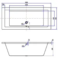 Xellanz Santino SQ inbouw duo ligbad 180x80x49 cm mat wit