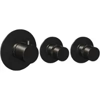 Brauer Black Edition thermostatische inbouw regendouche SET 21 met 20 cm douchekop en gebogen muurarm en 3-standen handdouche en doucheslang en geïntegreerde glijstang mat zwart