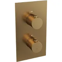 Brauer Gold Edition thermostatische inbouw regendouche 3-weg omstelling SET 47 met 20 cm douchekop en plafondarm en 3-standen handdouche en doucheslang en geïntegreerde glijstang goud geborsteld PVD