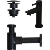 Ink Versus Fonteinpack - Links - Quartz Zwart - Toebehoren Zwart - 8718835049195 - Rechthoekig - Wastafels, Fonteinen, Vrijhangende Fonteinen