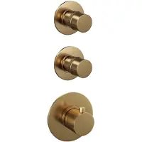 Brauer Gold Edition complete inbouw regendouche met 3 standen handdouche, gebogen wandarm en hoofddouche 30cm set 10 messing geborsteld PVD