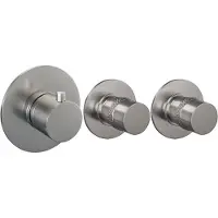 Brauer Edition Thermostatische Inbouw Doucheset - Hoofddouche 20cm - Wandarm Gebogen - Ronde Handdouche - Geborsteld RVS PVD - Messing - Kranen, - Kranen, Douchekranen, Douchesets, Inbouw douchesets