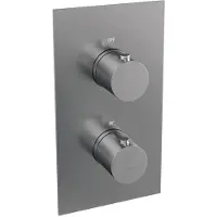 Brauer Edition Inbouwset Met 3-weg Thermostaat - Hoofddouche 20cm - Rechte Wandarm 40cm - Staafhanddouche - Wandaansluiting - Geborsteld RVS PVD - Kranen, Douchekranen, Douchesets, Inbouw douchesets