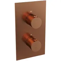 Brauer Edition Inbouwset Met 3-weg Thermostaat - Hoofddouche 20cm - Plafondbuis 20cm - Staafhanddouche - Wandaansluiting - Geborsteld Koper PVD - Kranen, Douchekranen, Douchesets, Inbouw douchesets