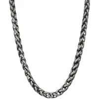 Lucardi Heren Ketting spiga antique finish - Staal - Ketting - Vaderdag Cadeautje - 50 cm - Zilverkleurig