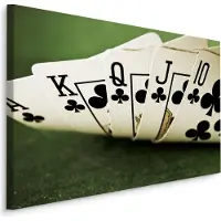 Karo-art Schilderij - Speelkaarten, Royal Flush, Klaveren, Premium Print