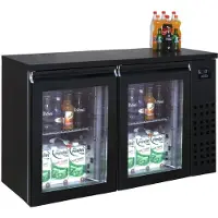 CombiSteel BARKOELER COMBISTEEL, ZWART 2 GLASDEUREN, 138(B)x55(D)x95(H)cm, 230V/360W