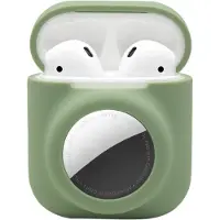 Telestore 2 in 1 AirPods en Airtag Case - Beschermhoes - AirPods Cover - AirPods AirTag Hoesje - Geschikt voor Apple Airpods 1 en 2 - groen