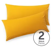 Blumtal - Set Van 2 Kussenslopen - Superzachte Premium Jersey Kussenhoes - 100% Katoen - 40 x 60 cm - Geel