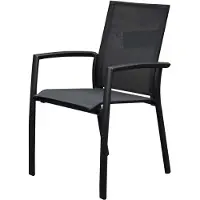 AVH-Collectie Malaga dining tuinstoel stapelbaar antraciet aluminium textileen