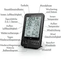 Bresser Weerstation - Basisstation 5-in-1 Weerstation 7002510 - Weersvoorspelling - Zwart