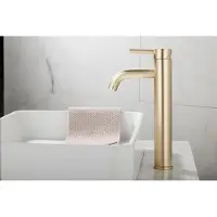 Saniclear Plus hoge wastafelkraan geborsteld messing mat goud