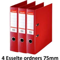 Esselte 4 x Ordner Basic - kunststof - rug 75mm – rood