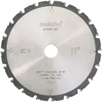 Metabo Power Cut Zaagblad voor Hout 216x30x2mm 20T
