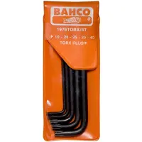 Bahco Set Of 5 Long Phosphated Torx Plus Allen Keys Ip10/ip40 Set Inbussleutel