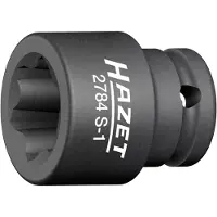 Hazet Krachtdopsleutel · met speciaal profiel 2784S-1 · 1/2 inch (12,5 mm) vierkant hol · Ribbelprofiel · 39 mm