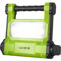 Luceco LED bouwlamp, draagbaar, zwart/groen, IP54, 20W, 1800lm, koud wit (6500K), met accu