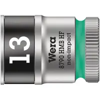 Wera doppeninzetstuk 3/8", vierkant 8 mm, kort, staal, 29 17,5 mm