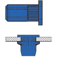 Gesipa Blindklinkmoer | klinknagelschacht d x l 6 x 11 mm M4 | staal standaard (vlakronde kop) | 500 stuks - 1433703 1433703