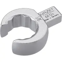 Hazet Insteek-ringsleutel · open 6612C-21 · 9 x 12 mm insteekvierkant massief · Buitentwaalfkant profiel · SW 21 mm
