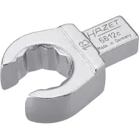 Hazet Insteek-ringsleutel · open 6612C-16 · 9 x 12 mm insteekvierkant massief · Buitentwaalfkant profiel · SW 16 mm
