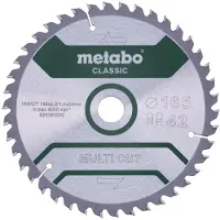 Metabo MULTI CUT CLASSIC 628280000 Cirkelzaagblad 165 x 20 x 1.4 mm Aantal tanden: 42 1 stuk(s)