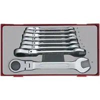 Teng Tools TT6508RF 8-delige Flex-Gear Ring-/steeksleulset met ratelfunctie - Swivel - 8-19mm