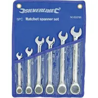 Silverline 6-delige vaste steek-ringratelsleutel set | 8 - 17 mm - 633788