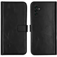 Selencia Echt Leren Bookcase voor de Samsung Galaxy A13 (5G) / A04s - Zwart