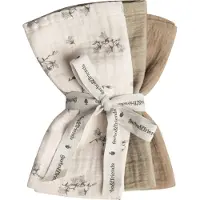 Garbo&Friends Bluebell Muslin Spuugdoekjes Pak Van 3 40x40 Cm - Kinderdekens Katoenen Mousseline Beige - GF213022-1600-341GL