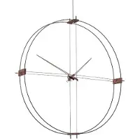 Nomon Delmori Wandklok Black fiberglass, walnut hands
