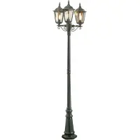 Konstsmide Mastlamp Firenze, 3-lamps, groen FIRENZE, dimbaar, groen, Glas, Landelijk