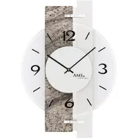 AMS Wandklok Natuursteen-Aluminium 9558