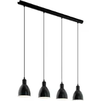 Eglo Priddy Hanglamp - E27 - 97,5 cm - Zwart/Wit