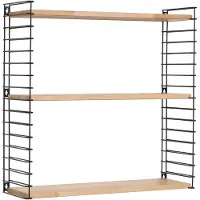 Tomado Boekenrek 3 Planken Hout/Zwart - 70 x 68 x 21 cm