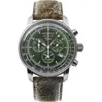 Zeppelin Analoog horloge '100 Jahre Zeppelin' olijfgroen / donkergroen / zilver / wit