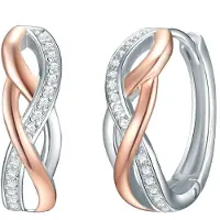 Rafaela Donata Oorbellen rose-goud / zilver / transparant