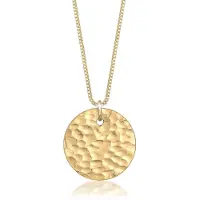 Elli - Halsketting - Dames Cirkel Gehamerd in 925 Sterling Zilver Verguld - Dames