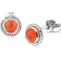 Nenalina Oorbellen 'Vintage' donkeroranje / zilver
