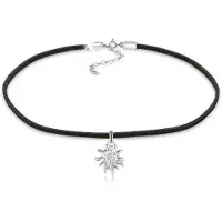 Elli Ketting 'Edelweiss' zwart / zilver