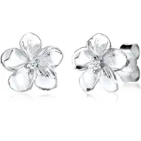 Elli DIAMONDS Oorbellen 'Frangipani Blüte' wit