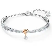 Swarovski Armband - - Levenslange Hart - Roze metaal - Kleurloze kristallen - Hartmotief