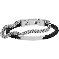 Fossil Armband zwart / zilver