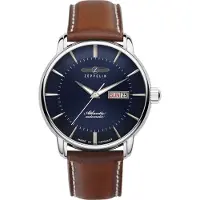 Zeppelin Analoog horloge 'Atlantic Automatic' nachtblauw / karamel / zilver