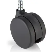 Hjh OFFICE 5x ROLO No-Noise 11mm/75mm Vloerbekleding - Bureaustoelwielen Zwart