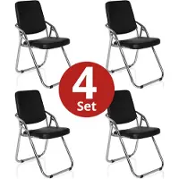 Hjh OFFICE ESTO 4 stuks per pakket - Vergaderstoel / bezoekerstoel Zwart